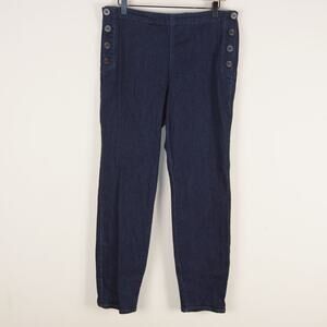 J Jill Denim Maritime Slim Ankle Indigo Blue Mid Rise Jeans Womens Sz 12